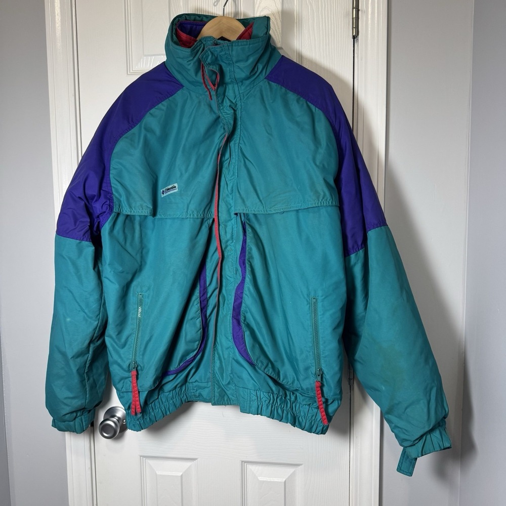 Columbia Men's Purple Blue/Red Powder Keg Radial Sleeve Winter Jacket Size XLT